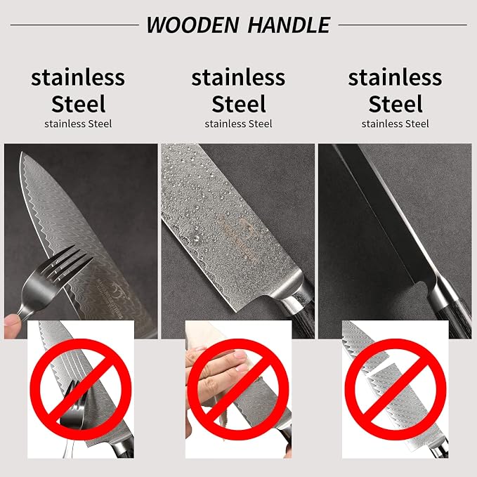 NANFANG BROTHERS Damascus + VG10 Knife,73 Layers, Sharp,Multi-functional,Cooking Utensils,Cutting Meat,Vegetables,Fruits,Home Use,Commercial
