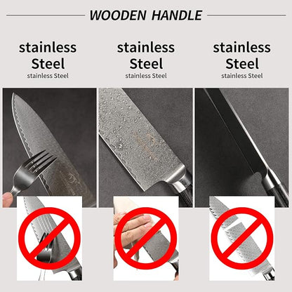NANFANG BROTHERS Damascus + VG10 Knife,73 Layers, Sharp,Multi-functional,Cooking Utensils,Cutting Meat,Vegetables,Fruits,Home Use,Commercial