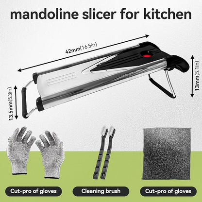mandoline slicer, mandoline slicer for kitchen,Stainless Steel mandolin slicer,Vegetable Slicer,mandoline food slicer,slicer vegetable cutter,Cut-Resistant Gloves，