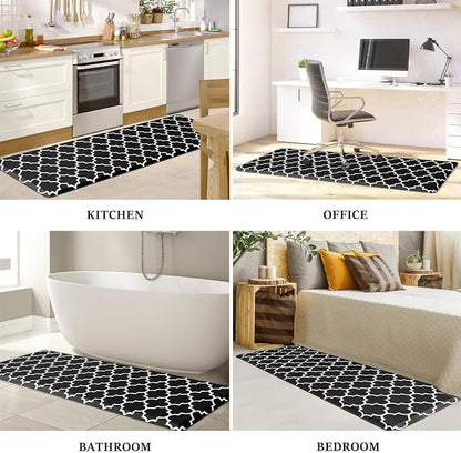 WISELIFE Anti Fatigue Floor Mat - 4/5 Inch Thick Kitchen Mat Non Slip Waterproof Heavy Duty Ergonomic Comfort Mat Durable for Home, Office, Sink, Laundry,(22" x 72", Black)