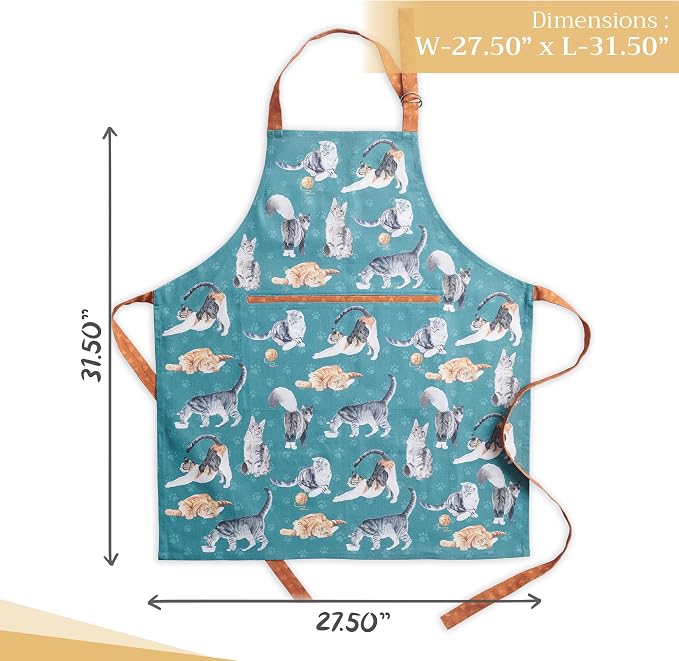 Maison d' Hermine 100% Cotton Apron for women with Pocket Kitchen Chef Apron for Men Cooking Spring Summer