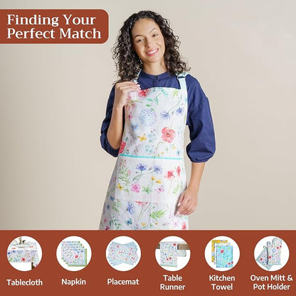 Maison d' Hermine 100% Cotton Apron for women with Pocket Kitchen Chef Apron for Men Cooking Spring Summer