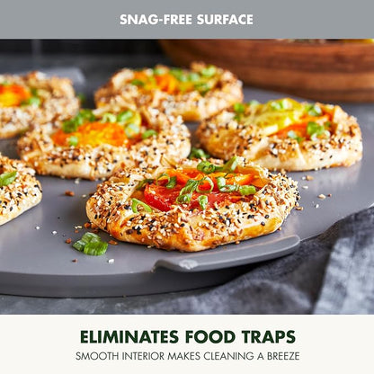 GreenPan Premiere Ovenware Healthy Ceramic Nonstick 16.5" Pizza Pan, PFAS-Free, Warp-Free Bakeware, Durable Quick Heating Baking Tray, Oven & Broiler Safe to 600F, Dishwasher Safe, Gray