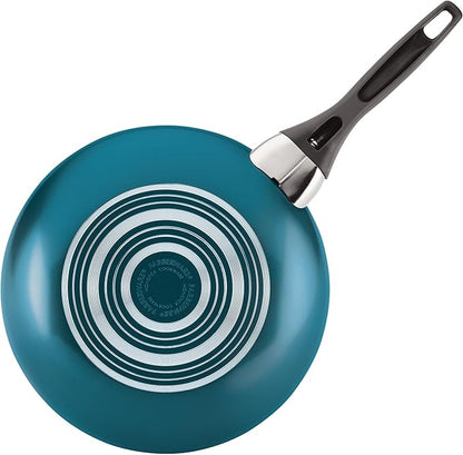 Farberware Dishwasher Safe Aluminum Nonstick Cookware Pots and Pans Set, 15-Piece, Teal