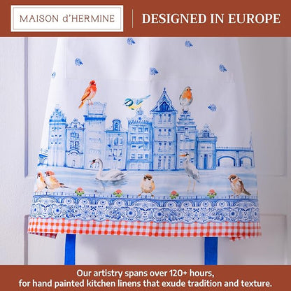 Maison d' Hermine 100% Cotton Apron for women with Pocket Kitchen Chef Apron for Men Cooking Spring Summer