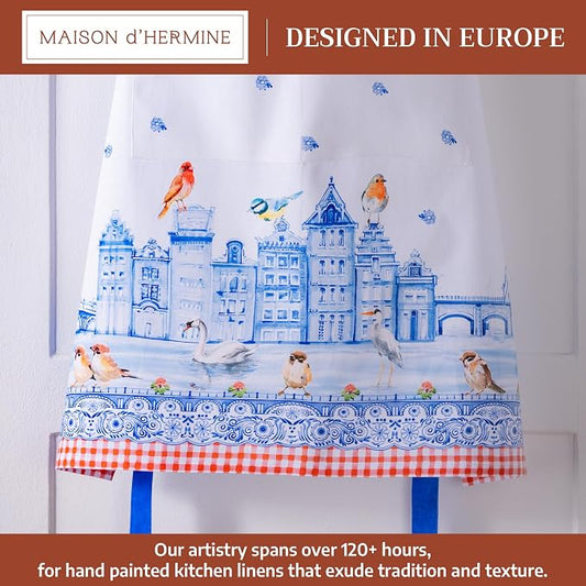 Maison d' Hermine 100% Cotton Apron for women with Pocket Kitchen Chef Apron for Men Cooking Spring Summer