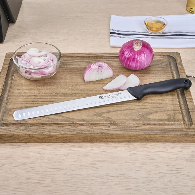 Restaurantware Sensei Back of the Haus - 11-inch Slicing Knife - Professional Chef's Kitchen Knife - Durable German Steel - Stain Resistant - With HACCP Coding For Food and Allergen Safety