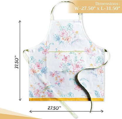 Maison d' Hermine 100% Cotton Apron for women with Pocket Kitchen Chef Apron for Men Cooking Spring Summer