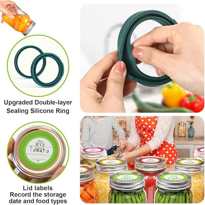 UNERVER Mason Jar Vacuum Sealer Kit, Electric Airtight Food Saver for Wide & Regular Mouth Jars, Easy to Use Vacuum Sealer for Meal Prep, Pantry Storage & Keeping Food Fresh Longer