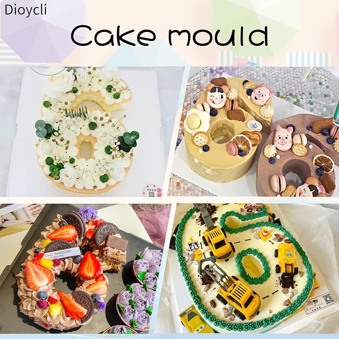 Dioycli Number Cake Molds for Baking 3D Silicone Cake Molds DIY Personalized Cake Pan for Birthday Wedding and Anniversary Number 6 Cake Pan of 10 Inch