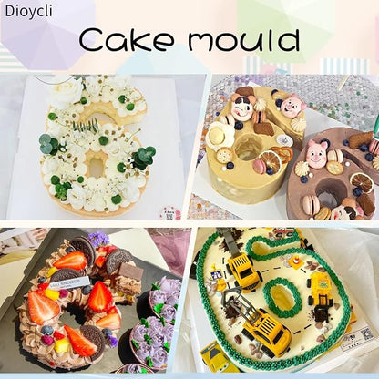 Dioycli Number Cake Molds for Baking 3D Silicone Cake Molds DIY Personalized Cake Pan for Birthday Wedding and Anniversary Number 6 Cake Pan of 10 Inch