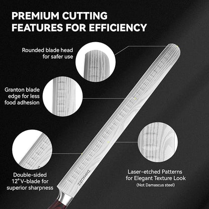 DiiHAUZZ Brisket Slicing Knife, 12" Carving Knife Razor Sharp High Carbon Steel with Ergonomic Pakkawood Handle for Meat, Roast Beef, BBQ, Turkey, Grilling Gift for Men