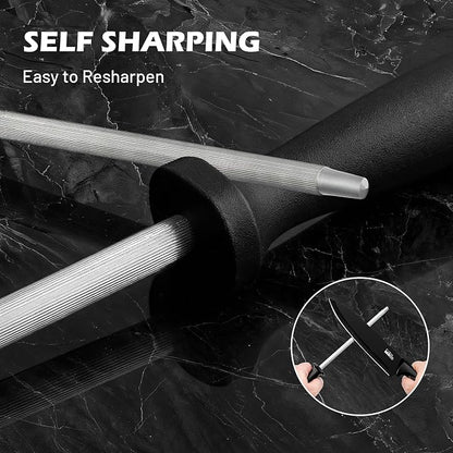 Knife Set, KroWallu 20 Pieces Knife Sets for Kitchen with Block, Dishwasher Safe Kitchen Knife Set with Built-in Sharpener, German Stainless Steel Black Knife Block Set