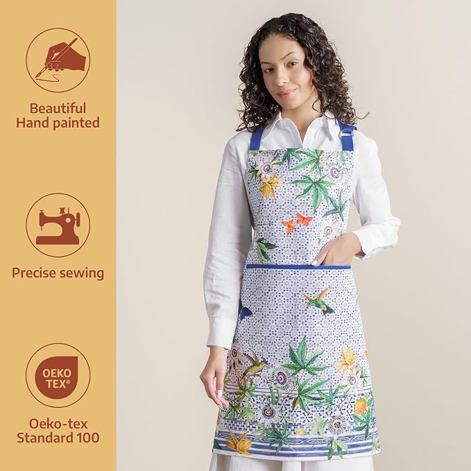 Maison d' Hermine 100% Cotton Apron for women with Pocket Kitchen Chef Apron for Men Cooking Spring Summer