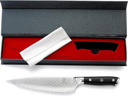 Mercer Culinary M13780 Premium Grade Super Steel, 8-Inch Chef's Knife w/Leaf Pattern Blade, G10 Handle