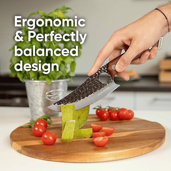 Matsato Chef Knife - Kitchen Knife for Cooking, Chopping. Japanese Steel Knife for Home, BBQ, Balance & Control, 6.3 Inch
