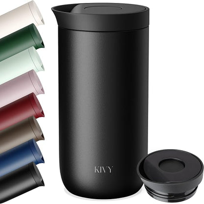 KIVY Travel Coffee Mug Tumbler [24h Cold | 6h Hot] Insulated Coffee Tumbler Stainless Steel - Leak Proof Coffee Travel Mug - 16oz Insulated cup to go for hot & cold drinks - Cups for Women & Men
