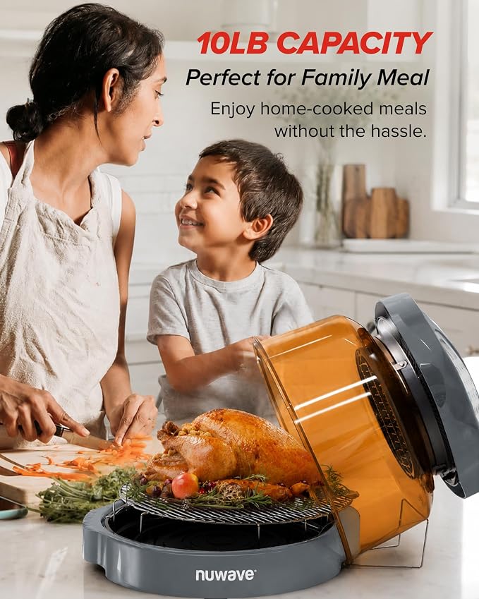 Nuwave Pro Plus 2 Air Fryer Oven, Infrared Countertop Convection, No Defrost No Preheat, Triple Combo Heating, 10-in-1 Multicooker, PFAS & BPA Free, 10LB Capacity, Dishwasher Safe Parts, 20660V03Y