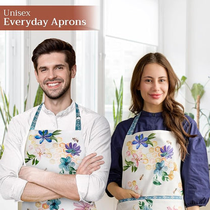 Maison d' Hermine 100% Cotton Apron for women with Pocket Kitchen Chef Apron for Men Cooking Spring Summer