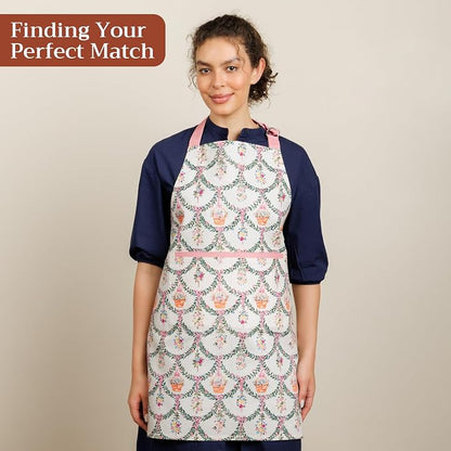 Maison d' Hermine 100% Cotton Apron for women with Pocket Kitchen Chef Apron for Men Cooking Spring Summer