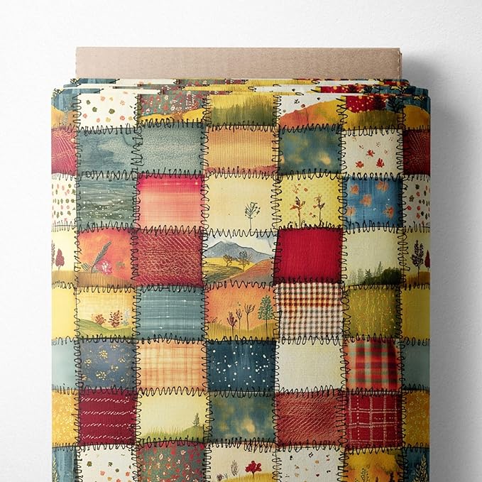 100% Cotton Fabric by the Yard – Turkish Quality Quilting & Sewing Fabric, 1 Yard x 1.69 Yards Wide, Patchwork Cotton for Crafts