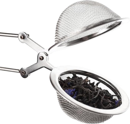 HIC Kitchen Snap Mesh Ball Tea Infusers, 18/8 Stainless Steel, For Loose Leaf Tea and Mulling Spices, Set of 2