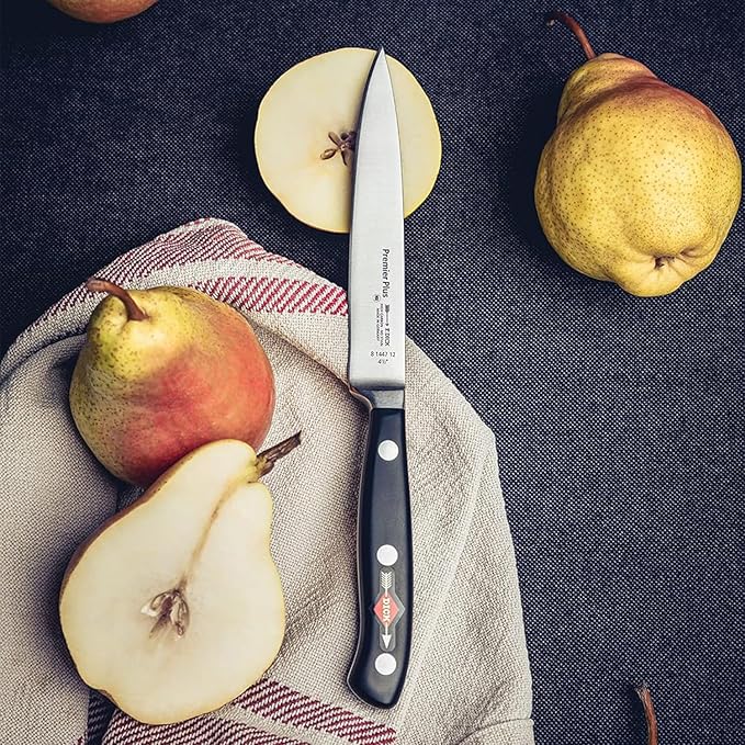 F. DICK – Premier Plus Paring Knife - Kitchen knife with 4.7" blade & 56 HRC - Ideal for small cutting work - Ultra sharp - Stainless steel - Ergonomic handle - High carbon - Made in Germany