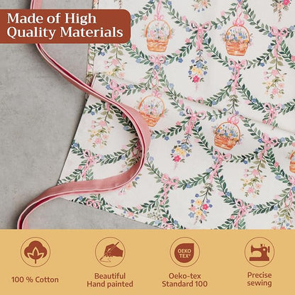 Maison d' Hermine 100% Cotton Apron for women with Pocket Kitchen Chef Apron for Men Cooking Spring Summer