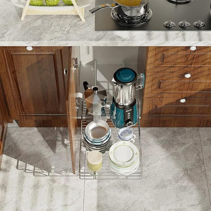 LOVMOR Pull Out Cabinet Organizer and Storage 14½" W x 21½" D, Slide Out Shelves for Kitchen Cabinets