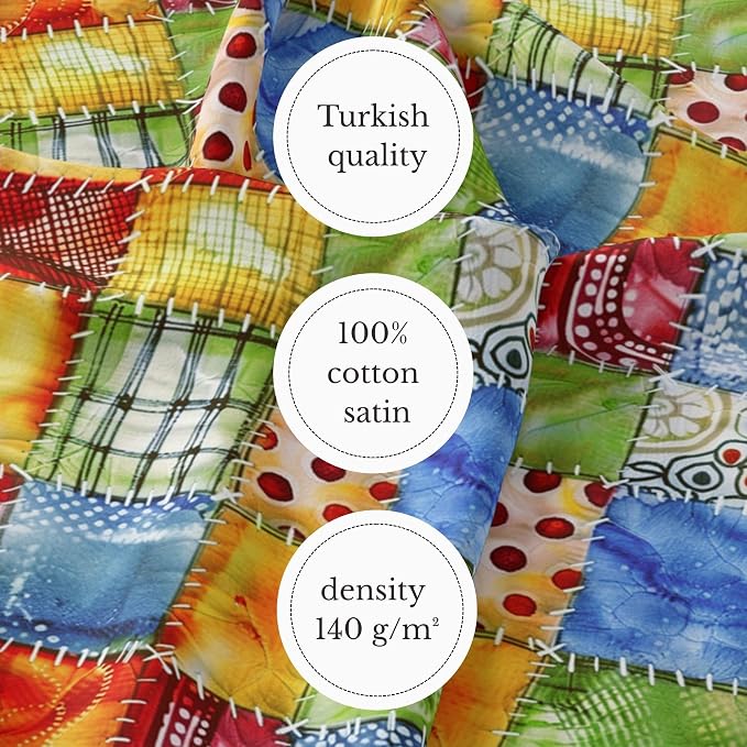 100% Cotton Fabric by the Yard – Turkish Quality Quilting & Sewing Fabric, 1 Yard x 1.69 Yards Wide, Patchwork Cotton for Crafts