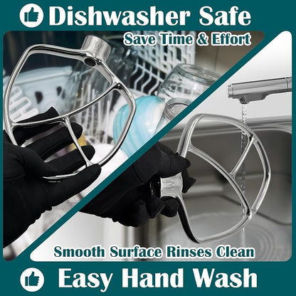 Stainless Steel Flat Beater - Compatible with KitchenAid 4.5-5qt Bowl-Lift Mixer, Fits Heavy Duty, Professiona HD, Pro 450, Pro 500, Limited Edition, ProLine Series, K5A, K4SS, K5SS, KSM5, KSM50