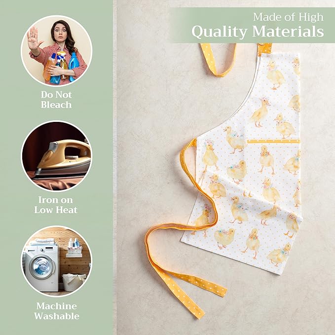 Maison d' Hermine 100% Cotton Apron for women with Pocket Kitchen Chef Apron for Men Cooking Spring Summer