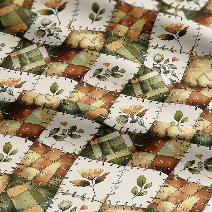 100% Cotton Fabric by the Yard – Turkish Quality Quilting & Sewing Fabric, 1 Yard x 1.69 Yards Wide, Patchwork Cotton for Crafts