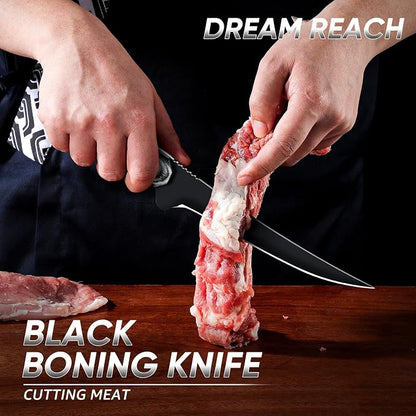 Dream Reach Fish Fillet Knife - Sharp Deboning Poultry and Meat Boning Knife Kitchen BBQ, Professional Fish Knives with Full Tang Handle