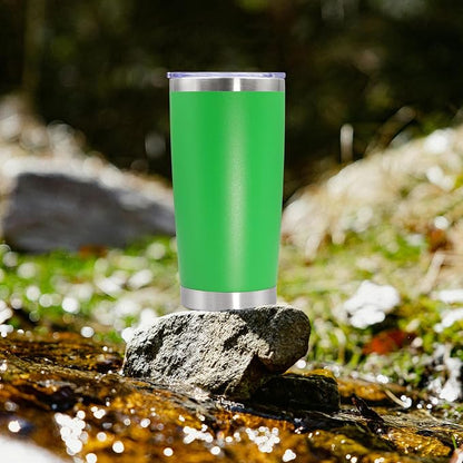 20oz Tumbler Bulk Stainless Steel Tumbler Cup with Lid Vacuum Insulated Double Wall Travel Mug, Durable Powder Coated Travel Coffee Tumbler Mug for Hot & Cold Drinks, Green,8 Pack