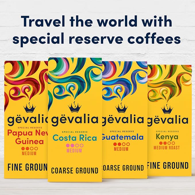 Gevalia Special Reserve Costa Rica Single Origin Medium Roast Ground Coffee, 10 oz. Bag (Pack of 6)