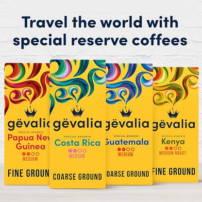 Gevalia Special Reserve Costa Rica Single Origin Medium Roast Ground Coffee, 10 oz. Bag (Pack of 6)