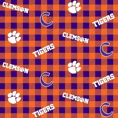 Clemson University Tigers Fabric – Officially Licensed Clemson University Cotton Quilting Fabric by Sykel Enterprises, Precut Yardage for Sewing & Crafts Buffalo Plaid