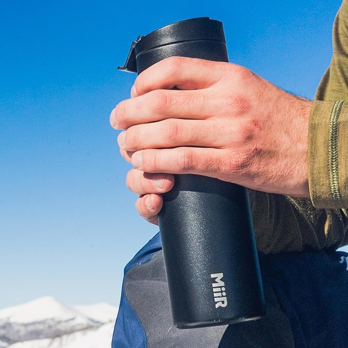 MiiR Flip Traveler 16oz | Double-Wall Vacuum Insulated with Flip Lid, BPA-Free Stainless Steel Construction, Insulated Tumbler for Hot or Cold Drinks