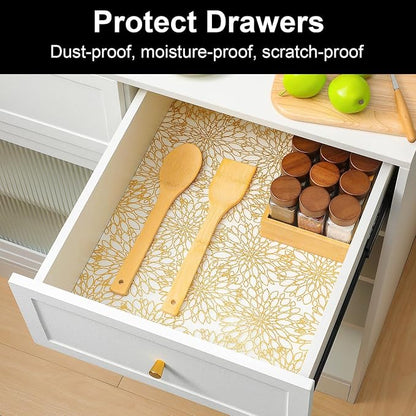 CooyesFridge Liners Shelf Liner for Kitchen Cabinets Refrigerator Liners Waterproof & Oil-Proof Kitchen Cupboard Liner Non Adhesive Drawer Mats EVA Material for Shelves（11.8" W x 360" L）
