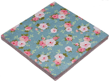 Nodsaw Layer Cake Fabric for Quilting 10 inch; Layer Cakes 10 inch Squares for Quilting; 42 10x10 inch Retro Floral Print Precut Cotton Fabric Squares Bundles for Sewing, Quilting, and DIY Crafts