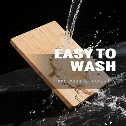 XL Bamboo Cutting Board with Handle – Extra Large Wood Chopping Board for Meat, Cheese, Serving – TRULY Glue-Free, Pre-Oiled Kitchen Boards 21.7"X14"/ 55x36cm - Dishwasher Safe [New 2026 Upgrade]