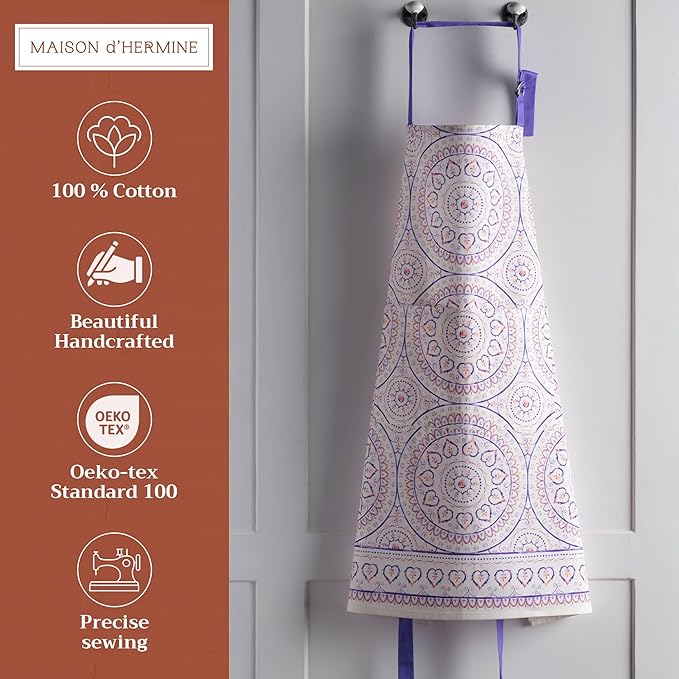 Maison d' Hermine 100% Cotton Apron for women with Pocket Kitchen Chef Apron for Men Cooking Spring Summer