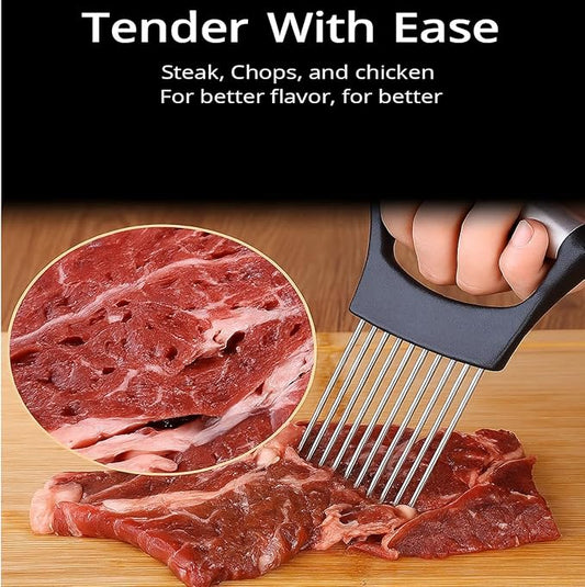 2025 Upgraded Onion Slicer, Onion Holder Chopper for Slicing, Chopper Slicer Assistant Tool, Cutter for Slicing of Meat, Potato, Tomato Kitchen Gadgets (1, Max)