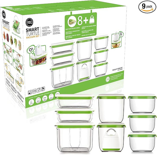 FOSA vacuum storage container set, 8pcs vacuum containers(28oz, 34oz, 45oz and 78oz) with vacuum unit