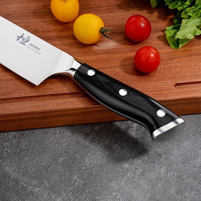 Chef Knife, 8-Inch High Carbon Stainless Steel Sharp Kitchen Knife with Ergonomic Handle, Professional Cooking Knife with Luxury Gift Box for Family & Restaurant