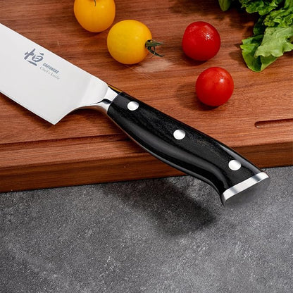 Chef Knife, 8-Inch High Carbon Stainless Steel Sharp Kitchen Knife with Ergonomic Handle, Professional Cooking Knife with Luxury Gift Box for Family & Restaurant
