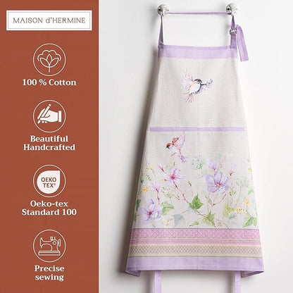 Maison d' Hermine 100% Cotton Apron for women with Pocket Kitchen Chef Apron for Men Cooking Spring Summer