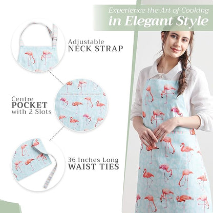 Maison d' Hermine 100% Cotton Apron for women with Pocket Kitchen Chef Apron for Men Cooking Spring Summer