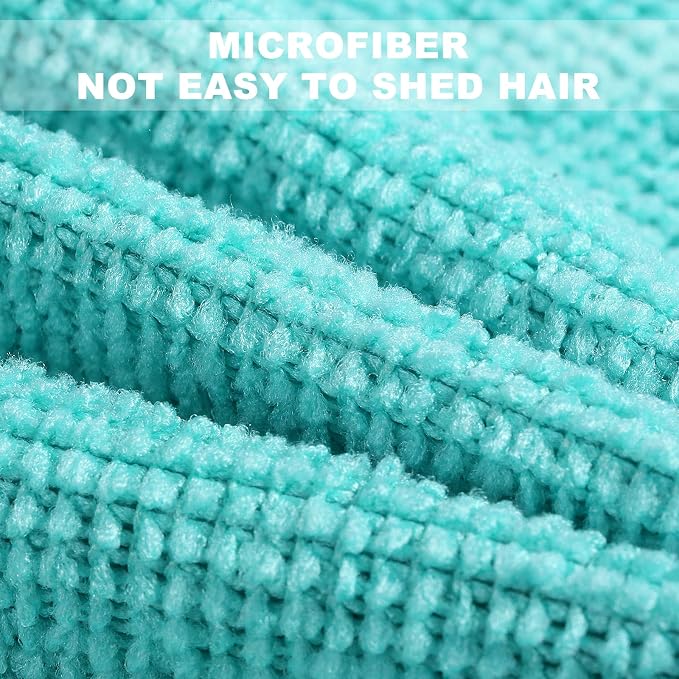 Luiruey Microfiber Cleaning Cloth Rags in A Box (20 Count) - 7.9" x 7.9" Reusable for Cars - Edgeless Terry Towels, Small Microfiber for Home, Kitchen (Blue)